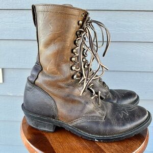 Double-H Lace-Up Packer Style Boots – Men’s 9D – AeroGlide Sole